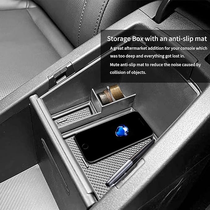 YEE PIN for 2023 NIRO SG2 Console Tray 2023 NIRO SG2 Center Console Organizer fit for 2022 2023 NIRO SG2 Accessories 2022 NIRO EV Tray Organizer 2022 NIRO SG2 Storage Box Insert Tray(Black Mat)