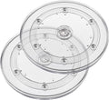 Jersvims 6 Inch Acrylic Turntable Platter, Transparent, 2Pcs | Round Rotating Plate, For Kitchen Pantry Cabinet Desk, Spice Cake Cookie Decorating