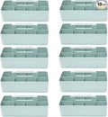 -Large Portable Caddy, DIY Dividers, 8 Compartments, School Office Supplies Home Business Organizer,Portable Basket with Handle Storage Organizer Modern Made in USA (10 PACK, Mint)