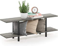 Furinno Turn-N-Tube 2-Tier Multipurpose Wide Shelf, French Oak Grey/Black