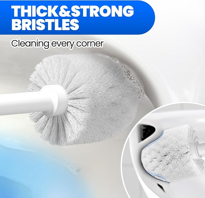4in1 Toilet Plunger and Brush Set - Home Bathroom Cleaning Tools | 21", Groove Gap Brush, Cleaning Gloves, Heavy Duty Toilet Bowl Cleaner, Apartment Must Haves Bathroom Decor, Dark Grey