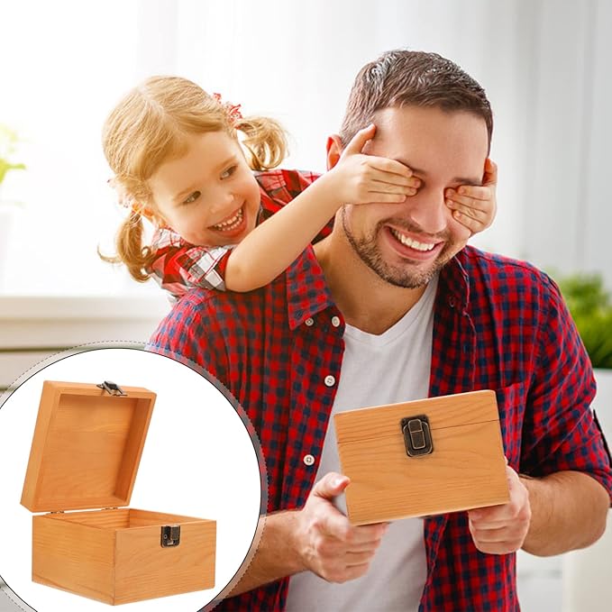 Unomor 1pc Vintage Wooden Storage Box Chic Retro Container for Stylish Organizer for Sundries Material for Home Decor and Special Occasions
