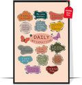LOLUIS Mental Health Poster, Boho Therapy Tools Educational Supplies Art Print Classroom School Office Decor (Daily Affirmations, Custom Frame Type)