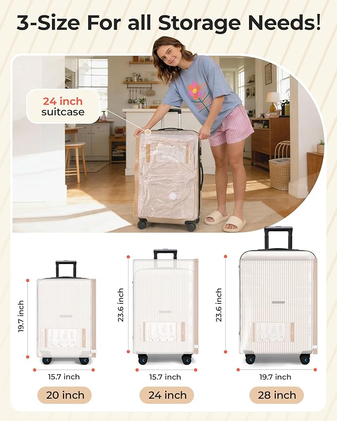 BAGSMART Vacuum Bags for Travel with Rechargeable Air Pump, Portable Space Saver Bags for Travel & Home, Vacuum Compression Seal Bag for Clothing, Blanket, 12 Pack Khaki Brown