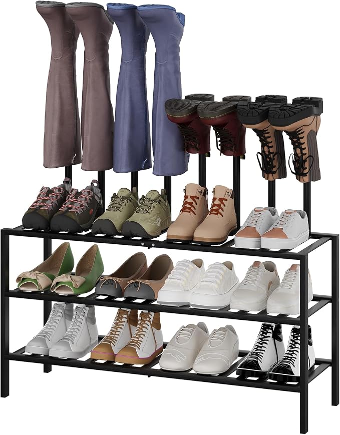 Detachable Boot Rack For Tall Boots Organizer,Outdoor Shoe Rack Storage | 3-Tier Multiuse Shoe Rack For Tall Boots,Closet Organizers And Entryway Storage,Suitable For All Seasons