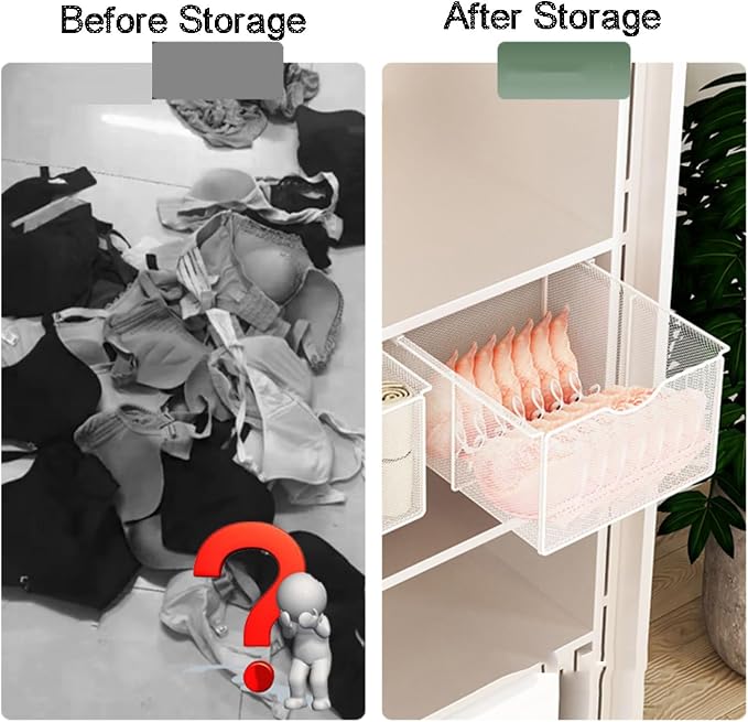 Pull Out Drawer Organizer Containers Storage Bin,Compact Hanging Pullout Drawer Basket,Stackable Shelf Baskets Organizer(Style 2)