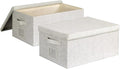 Graciadeco Large 17''x12'' Quart Collapsible Stackable Storage Bins with Lids, 2 Packs Fabric Closet Boxes with Lids, Storage Cube Baskets Container Organizers for Bedroom Office(17''x12.2x''8'')
