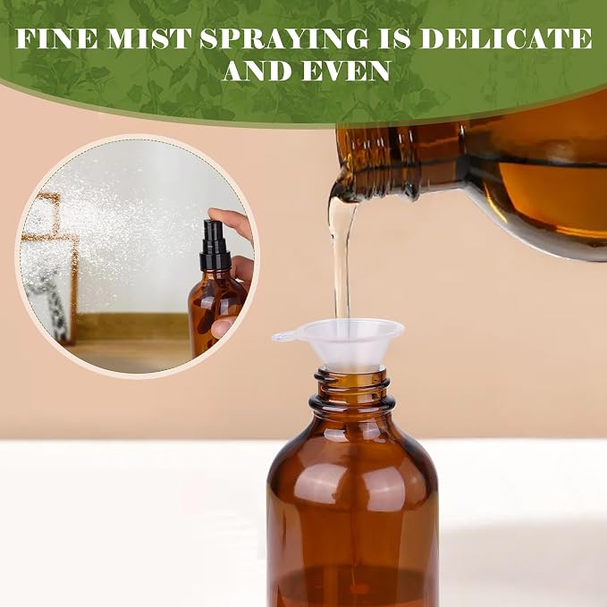 GIVAMEIHF 4oz Amber Glass Spray Bottles Mist Sprayer Set of 24,Empty Small Spray Bottle Fine Mist Spray Refillable Containers,Mini Travel Bottle Spray Bottle Make Perfect Oil,Perfume,Body Sprays