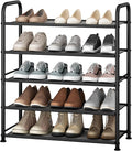 STO STO 5-Tier Shoe Rack with Sturdy Mesh Shelves, Heavy Duty Metal Shoe Organizer for Entryway, Closet, Garage, Front Door, Holds 15 Pairs, Free Standing Shoe Storage Shelf, Adjustable Feet, Black