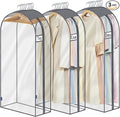Clear Garment Bags for Hanging Clothes 10" Side Gusset, Suit Bags for Closet Storage, Suit Cover for Shirts Coats Dresses (24"X52"X10" 3Pack)