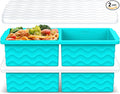 Aopigavi Silicone Freezer Tray with Lid – 2-Cup Soup Freezer Container Molds, Large Ice Cube Trays for Freezing Soup, Sauce & Broth, Meal Prep & Food Storage – Oven & Dishwasher Safe, 2-Pack