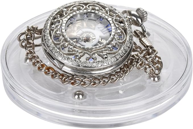 TamBee 4PCS 3 Inch Acrylic Lazy Susan Turntable Organizer, 360° Rotation Revolving Display Base Clear Acrylic for Spice Rack, Table, Cake, Kitchen, Pantry Decorating
