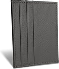 WOXVM Credit Card Holder Wallet RFID Blocking Slim Credit Card Cases Holder Premium Leather Minimalist Front Pocket Small Wallet with 6 Card Slots and 1 Pockets for Men Women (Grey)