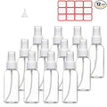 Spray Bottles, 12 Pack 4oz 120ml Clear Empty Fine Mist Plastic Mini Travel Bottle Set, Small Refillable Liquid Containers, 4 Ounce