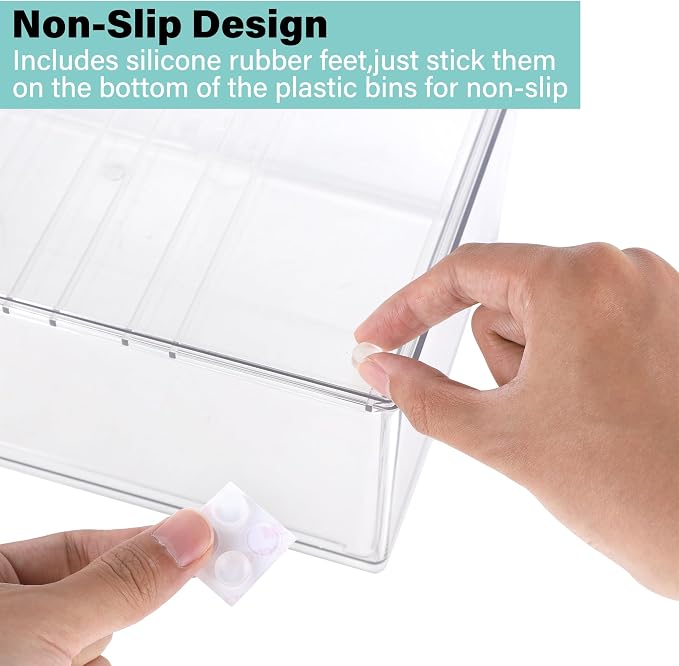Prsildan Acrylic Makeup Organizer, 3 Pack Stackable Clear Storage Drawers for Baby Bottles Desk Organizers with 3 Drawers for Countertop Vanity Nursery Modular System for Cosmetics Jewelry