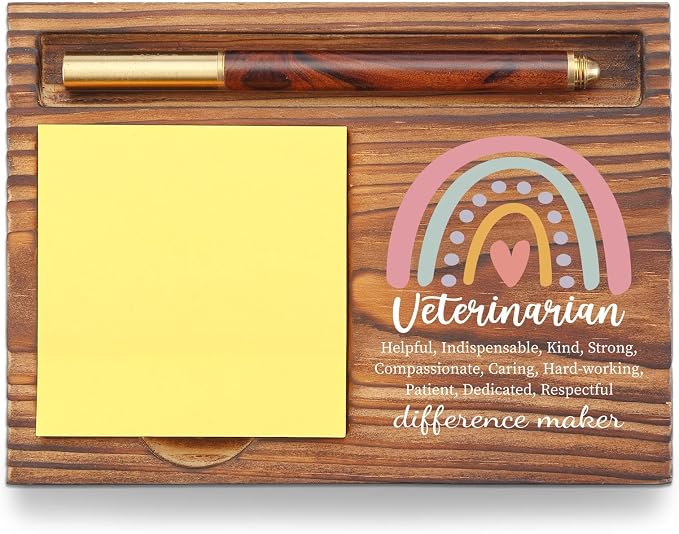 Veterinarian Gift Sticky Note Holder, Appreciation Thank You Gift for Vet Tech Veterinary Nurse Graduation, Self-Stick Note Pad Holders for Vet School Animal Clinic Hospital Staff TZP51