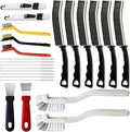 23Pcs Crevice Cleaning Brush Set, Hard Bristle Scrub Brushes Tools for Deep Cleaning Gap, Multifunctional Grout Brush for Tile Lines, Sliding Door, Sill, Shutter, Bottle, Corner, Sink, Teapot