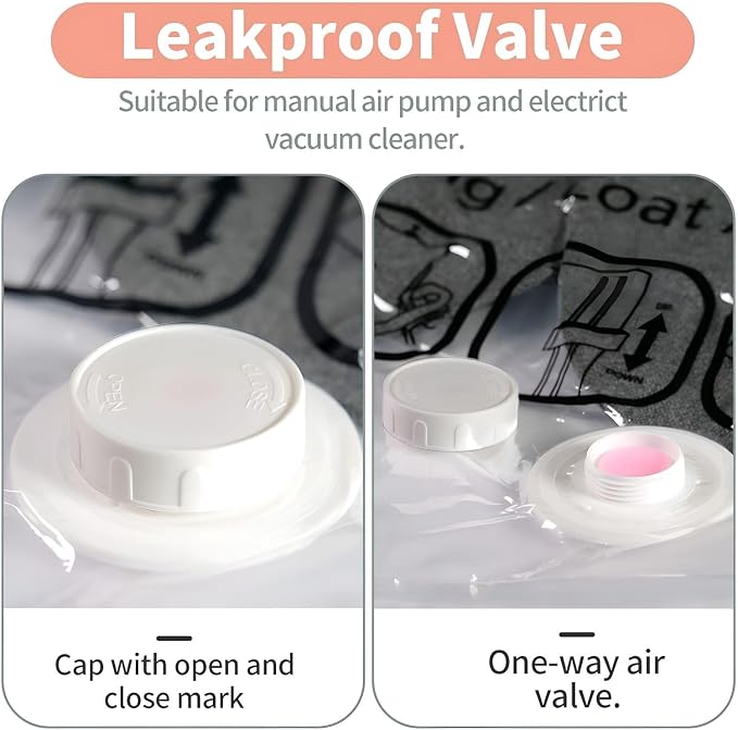6 Pack Hanging Vacuum Storage Bag,Reusable Space Saver Compressed Bag with Hangers