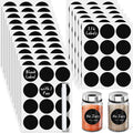 Segarty Chalkboard Labels, 216 Pcs Blank Circle Labels with 1 White Chalk Marker for Spice Jars, Waterproof Black Label Stickers for Food Containers, Glass Mason, Bottle, Kitchen Organization