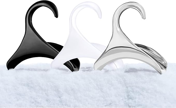 Bag-a-Vie Purse Hanger for Closet - Handbag Organizer Hooks for Hanging Bags & Purses, Protecting Bag Shape & Organizing Space (3 Hangers, Black Plastic)