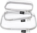 YQBRAO Clear Hard Shell Organizer Cases, 3-Pack, Gray | Rigid 1.2 mm PET organizers with multi-size design for travel storage, home use, and everyday essentials