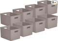 Superio Decorative Plastic Basket Open Home Storage Bins Organizer Baskets, X-Large Taupe (8 Pack) Container Boxes for Organizing Closet Storage Bins for Shelves Drawer Shelf 22 Liter/23 Quart