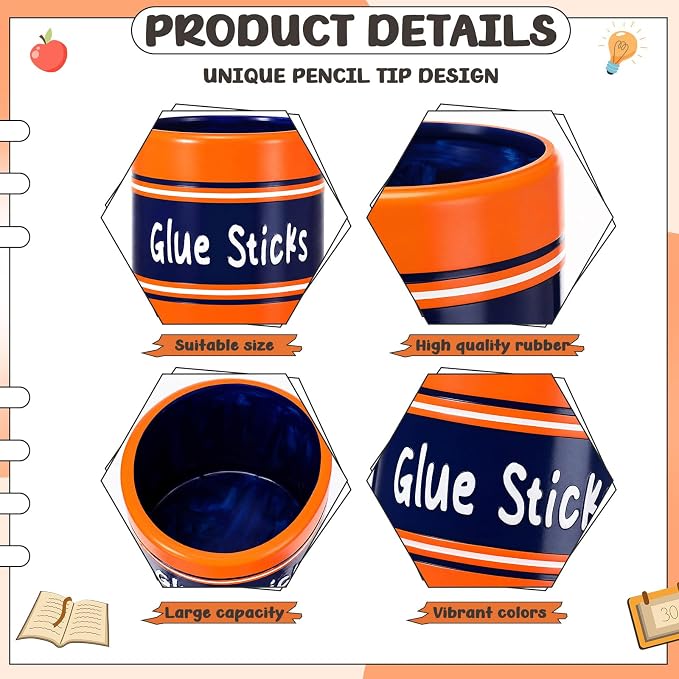 Tenceur 4.7x4.7 Inches Glue Stick Bucket for Teacher Desk Organizer Pencil Holder Bucket Plastic Large Capacity Desk Organizer for Teacher Classroom Craft Supply Storages