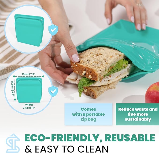 8PCS Collapsible Food Storage Containers With Lids - Camping Silicone Bowl, RV Kitchen Essentials Container, Non Plastic Meal Prep, Non Toxic Freezer Bowls, Travel Zip Top Reusable