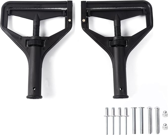 Matthew 2Pcs Commercial Mop Head Clamps for Screw Plastic Mop Heads,Quick Change Head Mop Handle,Heavy Duty Mop Head Replacement Holder Change Handle -Commercial Gripper Mop Wet Mop Handle (Black)