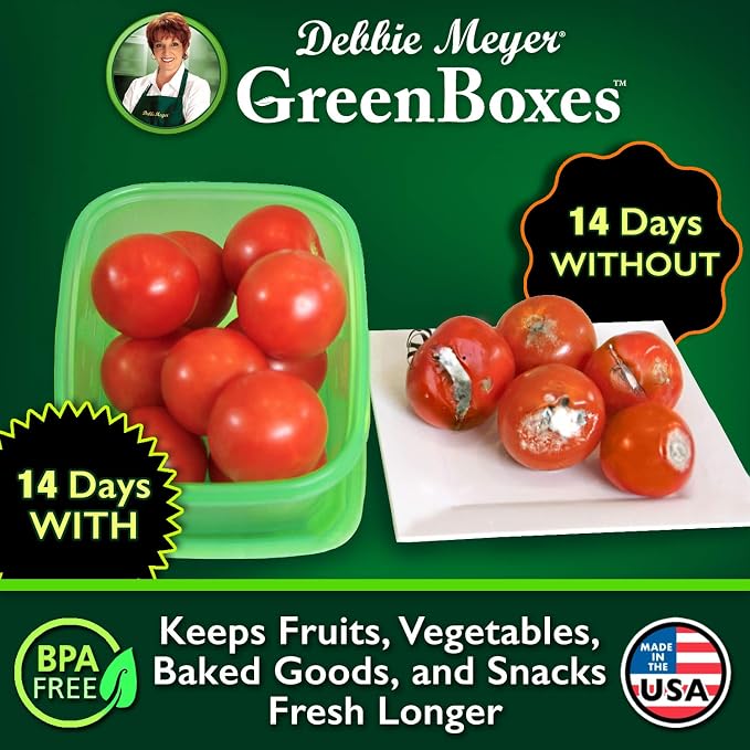Debbie Meyer UltraLite GreenBox, Reusable Food Storage Containers with Lids | 32 Piece Set, BPA-Free Airtight Storage, FoodFresh Technology, Keeps Produce and Baked Goods Fresh Longer, Made in the USA