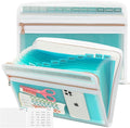 Mukawa 13 Pocket Expanding File Folder, Zipper Accordion File Folder, Expandable Folder with Customized Labels, Document Organizer for School Kids, Office Paper Organizer, Letter Size (Green)