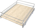 Pull Out Cabinet Organizer 17.45" W X 22" D, Wood & Chromed | Full Slide Out Drawers For Kitchen Cabinets, Cabinets Capacity Heavy Duty Caddy, Cabinet Pullout Shelves , Pantry Storage