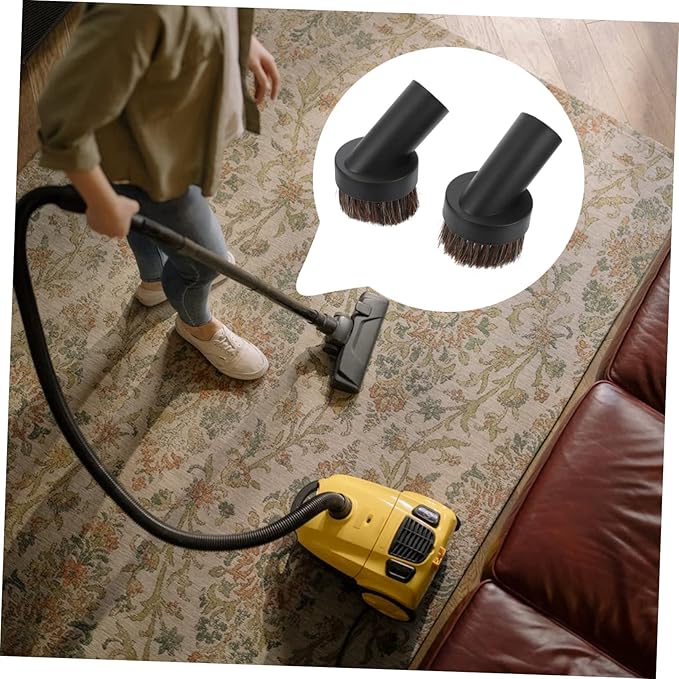 Zerodeko 2pcs Vacuum Cleaner Dusting Brush Attachment Eco-Friendly Horse Hair and Material Easy to Install and Detach for Home Cleaning and Dust Removal