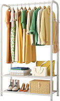 SINGAYE Wardrobe Standing Closet Clothing Rack With Shelf Hanging Clothes | Wardrobe Open Compact Small Metal Garment Hanger Stand Alone Free Standing Black Closet Rack Storage Organizer Heavy Duty
