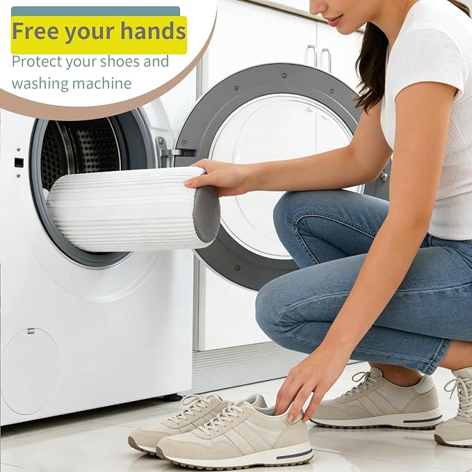 Shoe Washing Machine Bag Laundry Shoe Bag for Washer and Dryer Reusable 2pc Shoe Cleaning Bags for Sneakers 360 Deep Cleaning for All Shoes Types with Invisible Zipper