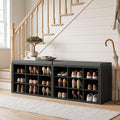 ITEFDTUTNE Shoe Rack Bench, 18 Cubbies Shoe Storage Bench with Cushion, 59" | Entryway Bench with Shoe Storage, Widened Organizer Cabinet for Entryway Hallway Bedroom Living Room, Holds Up to 400lbs