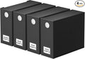 SpaceAid 4 Pack Bed Sheet Organizers and Storage, Foldable Sheet Organizer for Linen Closet, Sheets Set Folder Keeper with Window XL (Queen & King Size) Organizing Bedding Container, Black