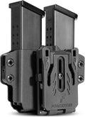 Kydex Magazine Holder,Forcenter OWB Double Magazine Pouch,Universal Magazine Holster for Glock/S&W/Ruger/Sig Sauer/Taurus/H&K/Springfield/CZ/1911 Mags