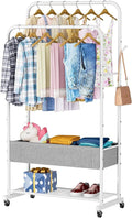 SINGAYE Wardrobe Standing Closet Clothing Rack With Shelf Hanging Clothes | Wardrobe Open Compact Small Metal Garment Hanger Stand Alone Free Standing Black Closet Rack Storage Organizer Heavy Duty