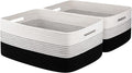 OIASKET Large Storage Basket for Organizing, Woven Rope Basket for Shelves, Closet Organizer Bins for Clothes, Blanket, Toys, Baby Nursery Storage, 17.7" x 13" x 7.87", 2 Packs Gradient Black