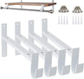AddGrace Closet Rod Bracket Heavy Duty Shelf Brackets White 12 Inch 4 Pack | Fit for Closet Wardrobe Laundry Room and Kitchen, with Hook, Store Above and Hang Below, Supports 66 lbs, Easy to Install