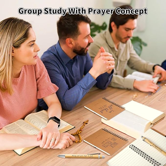 40 Pcs/20 Sets Christian Gifts Bulk Bible Verse Spiral Notebook and Pen Prayer Journal Religious Scripture Notepad Inspirational Christmas Gifts for Bible Study Groups & Church Families (20)