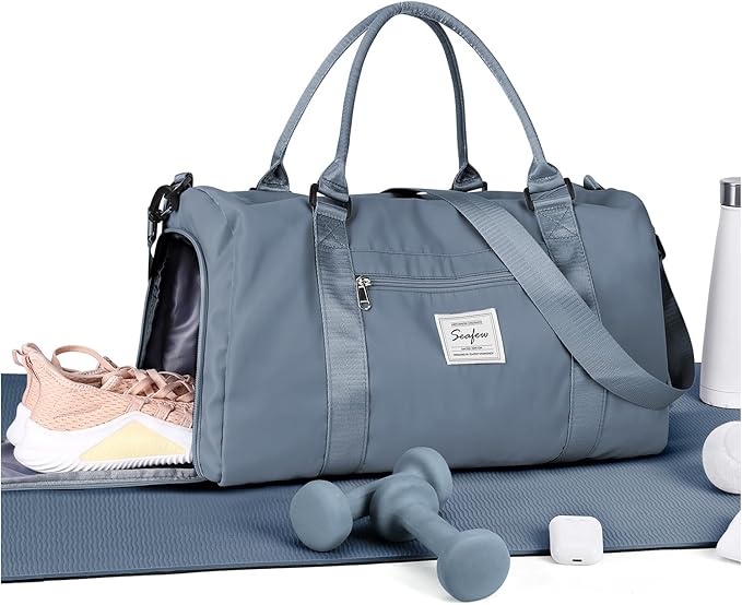 Gym Bags Womens Mens with Shoes Compartment and Wet Pocket Travel Duffel Bag for Women for Plane Sport Gym Tote Bags Swimming Yoga Waterproof Weekend Overnight Carry on Bag Hospital Holdalls