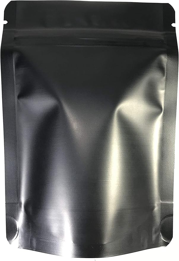 100 Pack Smell Proof Ultra Clear Window Mylar Bags 1/8 Eighth Plus Size 4 Mil 4”x 5.5”x 1.5” Stand Up Foil Pouch. Travel, Storage and Display. Food Grade Roypack