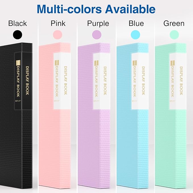 Sooez Binder with Plastic Sleeves 30-Pocket, Displays 60 Pages, 8.5x11 Presentation Folders with Clear Sheet Protectors, Art Portfolio Binder for Certificate & Office Project, Document Organizer
