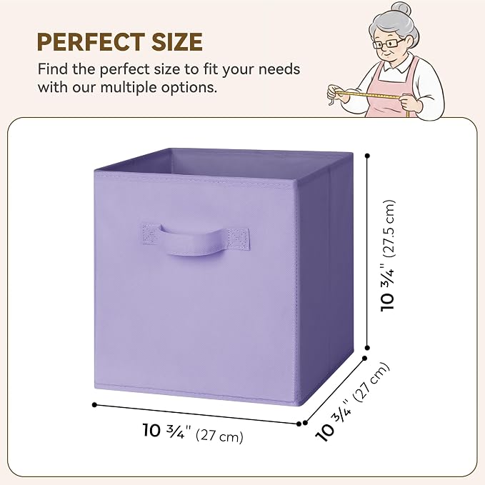 GRANNY SAYS Cube Storage Bins, 11 Inch Cube Storage Organizer, Fabric Storage Bins, Storage Cubes for Shelves, Closet, Purple Gradient, 8-Pack