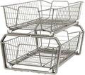 ClosetMaid 11 in. Pull Out Cabinet Organizer, 2 Tier, Heavy Duty, Slide Out Pantry Shelves Drawers for Kitchen, Bathroom, Nickel