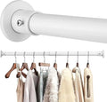 Closet Rods For Hanging Clothes, 17-52 Inch Adjustable Closet Rod, Stainless Steel Heavy Duty Closet Hanging Rod-White