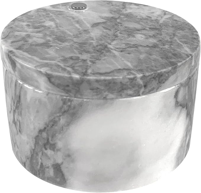 Fox Run White Marble Double Salt Cellar, 4” x 4” x 2.5”