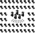 1/4 Inch Nylon Cable Clamps, Black, 60pcs R-Type Wire Cable Clips | M4 Screws Included, Screw Mounting Cord Fastener, Wire Conduit Clamp, for Wire Management